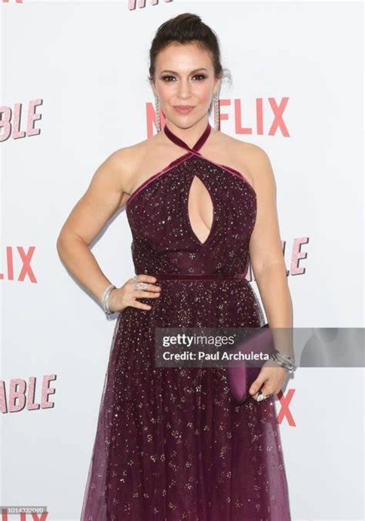 Alyssa Milano attends Netflix's "Maestro" Los Angeles photo call 
