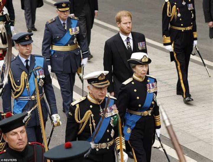 Andrew walks ahead of royals as he arrives at Constantine memorial