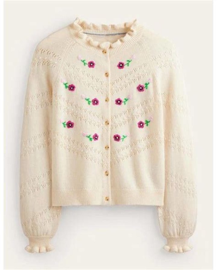 Boden Floral Embroidered Cardigan as seen on Kate Middleton