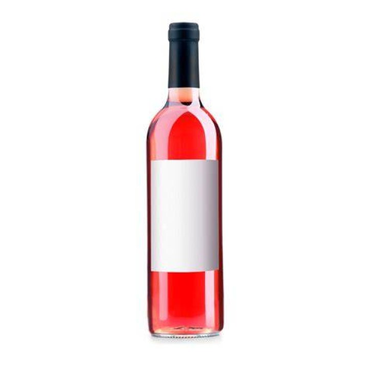bottle of rose on a white background