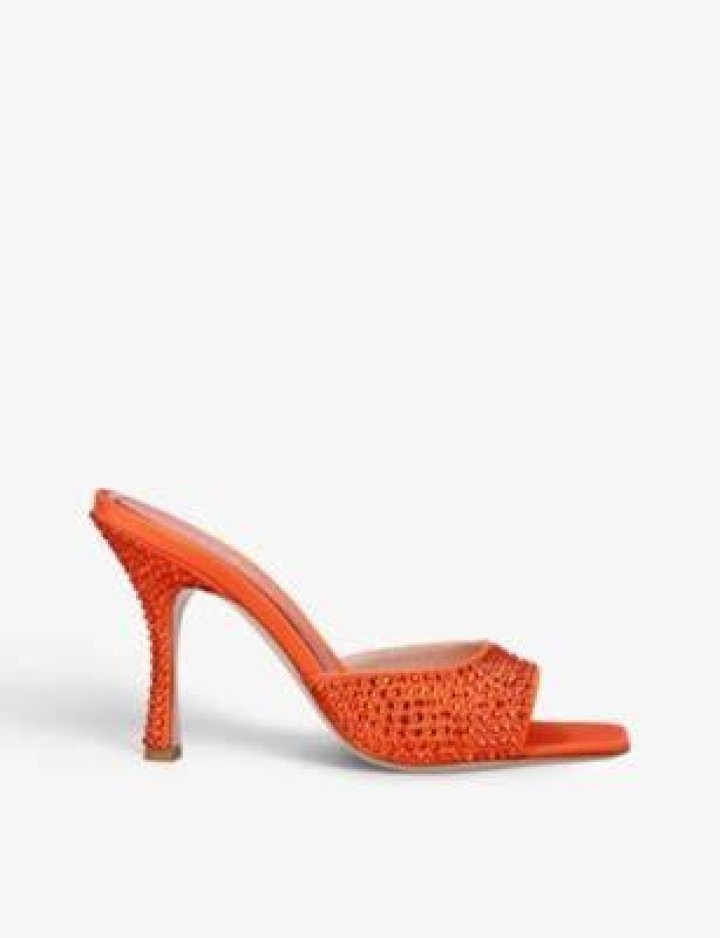 Dita Satin Crystal Heeled Mules