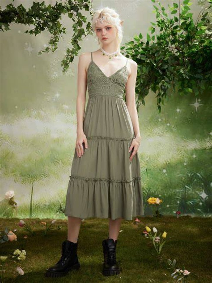 Fairy Grunge Frill Trim Cami Dress in 2022 Grunge dress, Fairycore outfits, Dresses