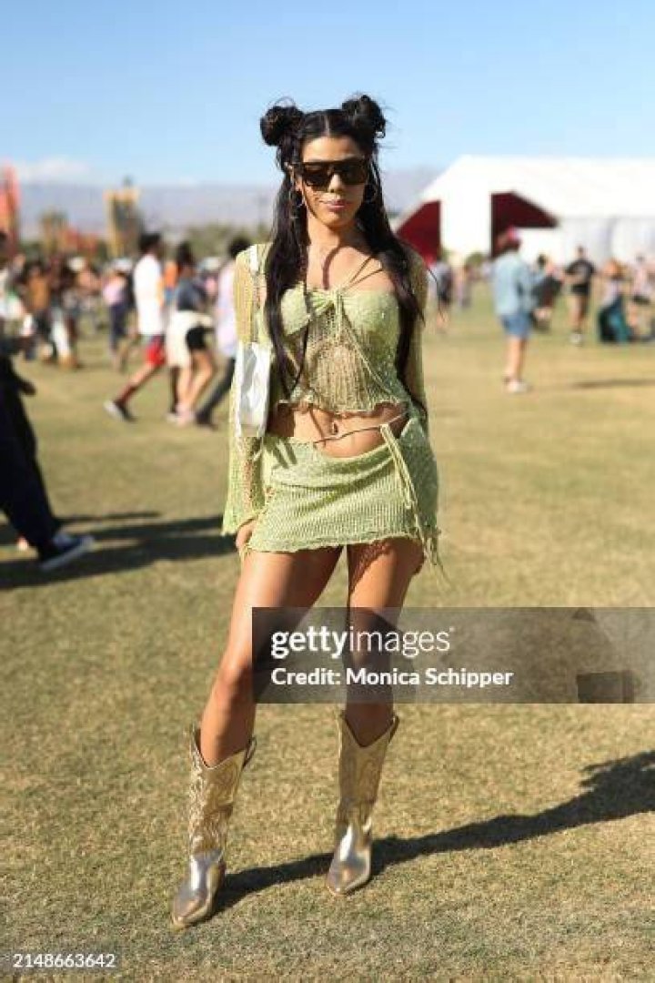 Festivalgoer attends the 2024 Coachella Valley Music And Arts Festival at Empire Polo Club on April 12, 2024 in Indio, California