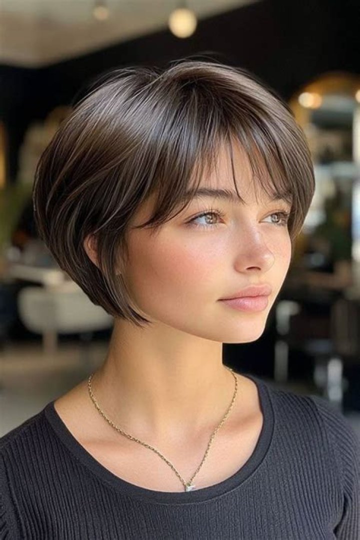 Girl with bixie haircut 