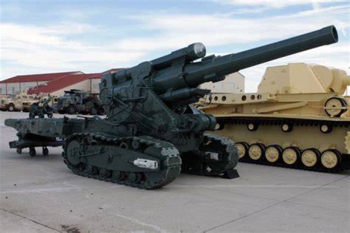 Heavy artillery: Tanks were seen being driven up the hill to the castle recently