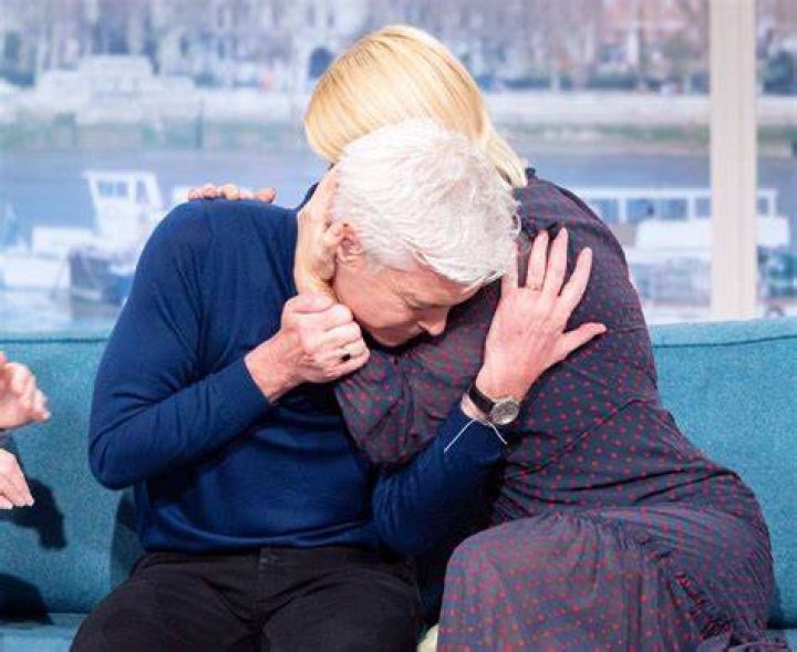 Holly Willoughby hugging Phillip Schofield