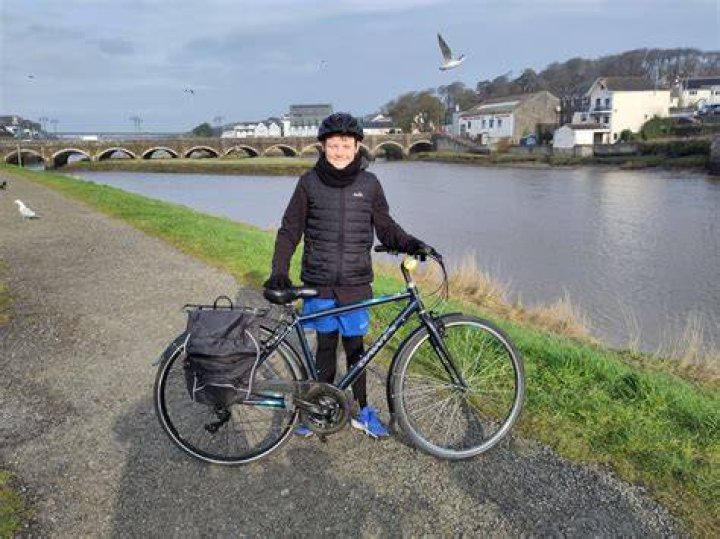 Impressive: He cycled from Newcastle to The Ship's Cat restaurant in North Shields