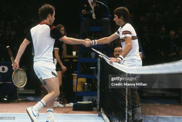 John McEnroe shakes hands with Bjorn Borg after defeating him in the 1981 Wimbledon final.