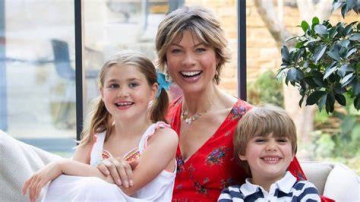 Kate Silverton with her two children at home 