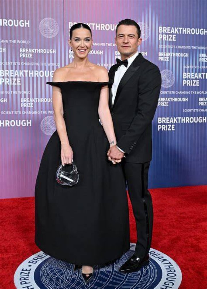 Katy Perry and Orlando Bloom attend the 10th Annual Breakthrough Prize Ceremony at Academy Museum of Motion Pictures on April 13, 2024 in Los Angeles, California.