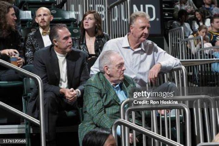 Kevin Pritchard, Larry Bird, and Donnie Walsh watch a game between the Indiana Pacers and Minnesota Timberwolves on October 15, 2019 in Indiana | Source: Getty Images