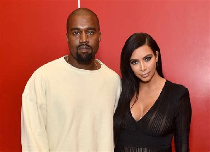 Kim and Kanye at the Lanvin show during Paris Fashion Week in 2015