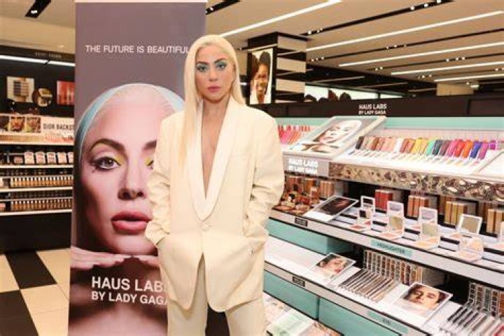 Lady Gaga celebrates the launch of her make-up line in Sephora UK on Instagram