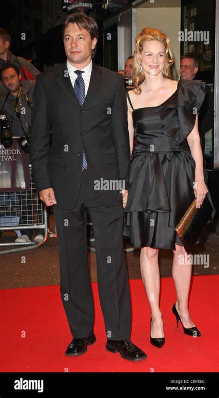 Laura Linney posing with husband Marc Schauer