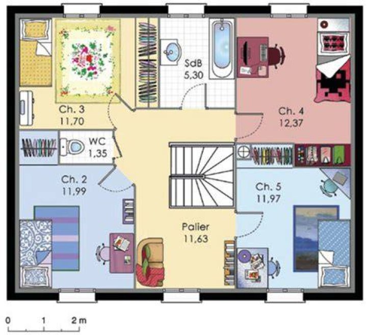 Maison tancoign&eacute; etage Plan dessin&eacute; par Malo49
