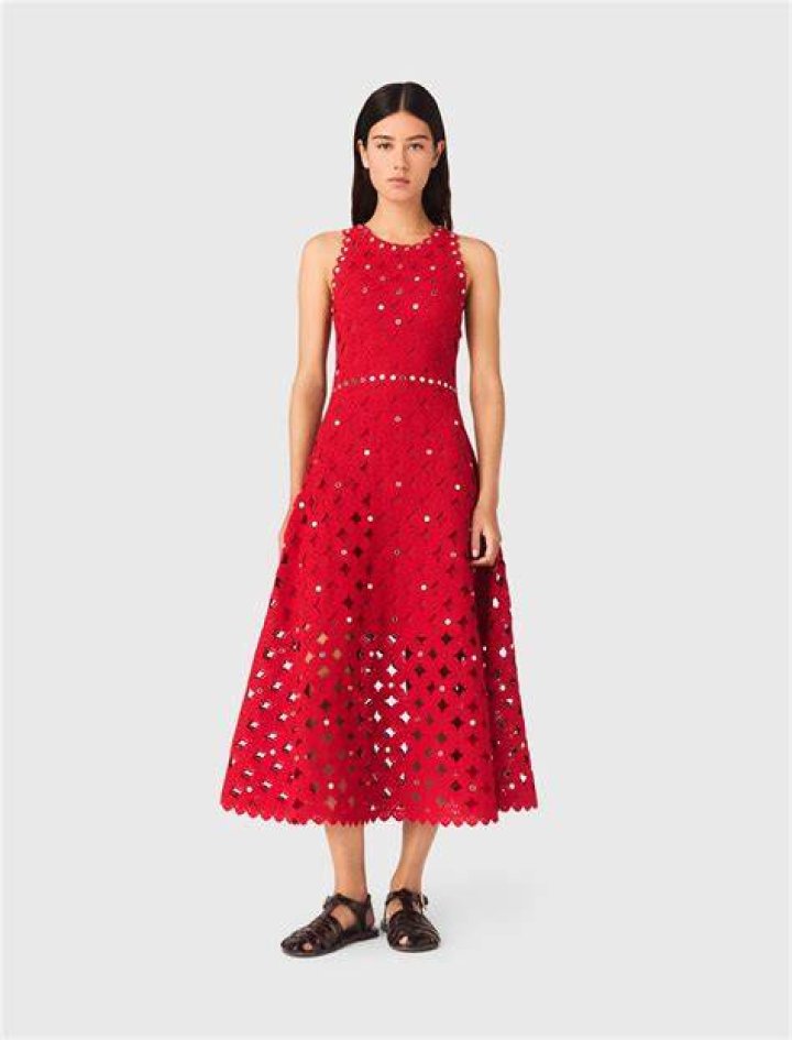maje paris red dress holly