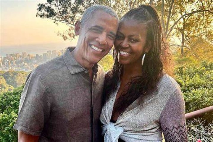 Michelle and Barack Obama's daughters Malia and Sasha make rare appearance in family Christmas portrait &ndash; see here