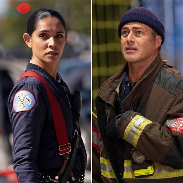 Miranda Rae Mayo as Stella Kidd, Daniel Kyri as Darren Ritter in Chicago Fire