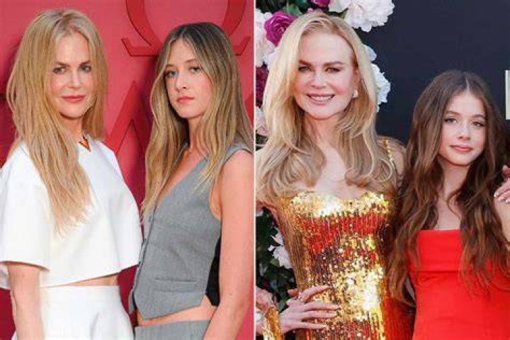 Nicole Kidman with daughters Sunday and Faith filming "The Undoing"