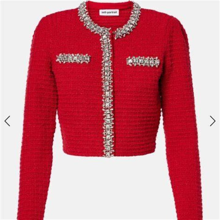 Pearl-trim sequin-embellished jacket - Self-Portrait