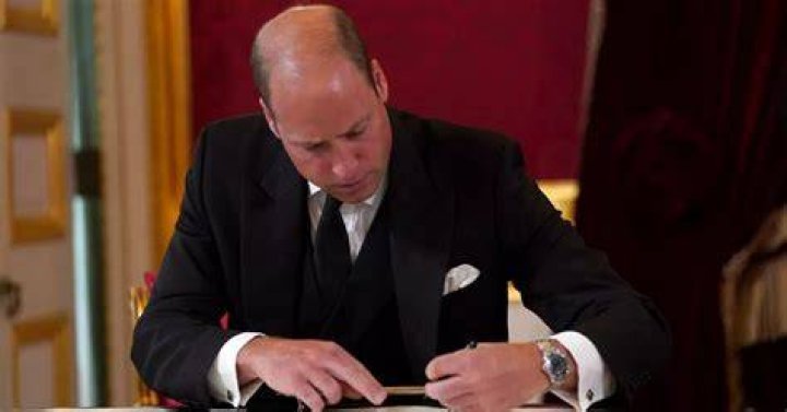 Prince William signing in on his first day at Eton