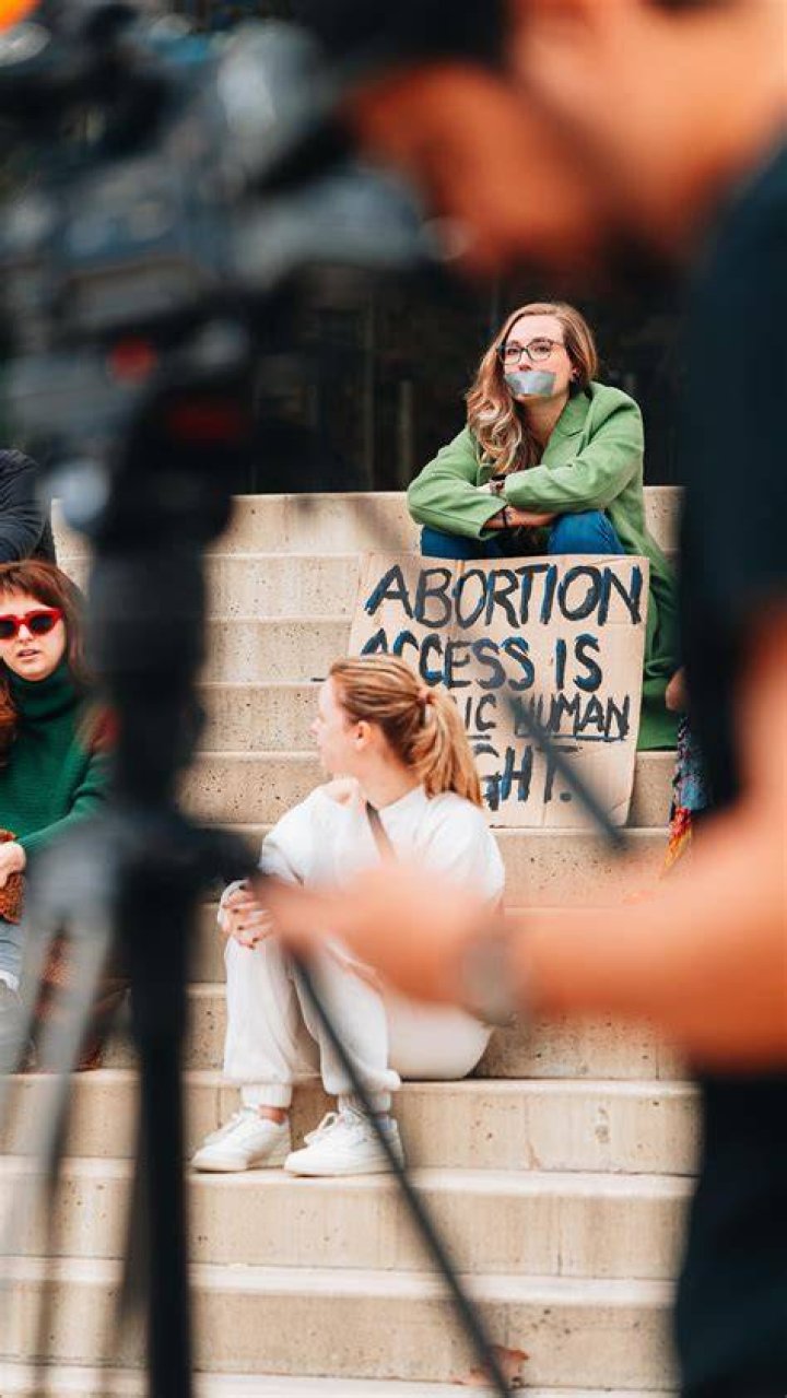 Pro-life and pro-choice activists gather on January 19, 2018 in Washington, DC.