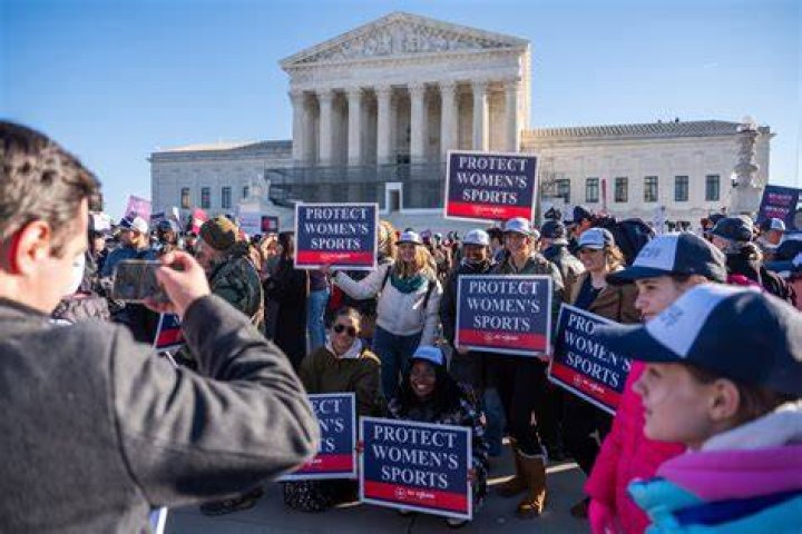 Protesters gather outside the Supreme Court in Washington, Friday, June 24, 2022.