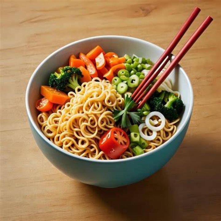 Realistic image of delicious noodles on Craiyon