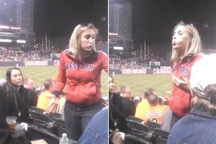Red Sox fan spitting on man
