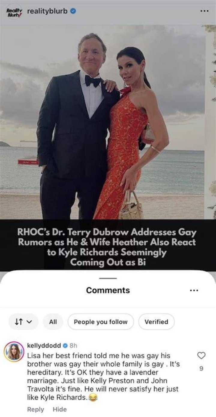 RHOC Kelly Dodd Claims Terry Dubrow Had Affair With Office Assistant