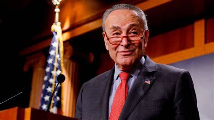 Senate Majority Leader Chuck Schumer participates in the New York City Pride Parade on Fifth Avenue on June 26, 2022 in New York City.