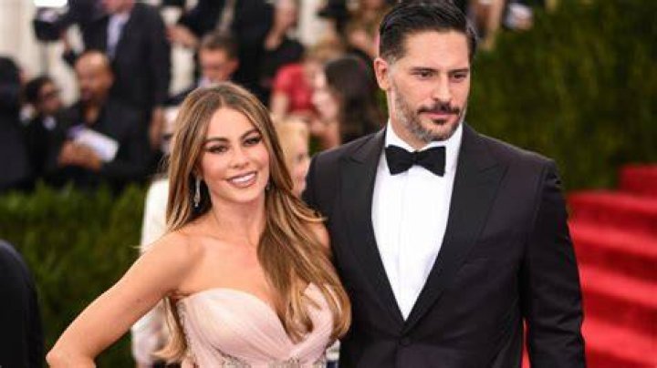 Sofia Vergara and her husband Joe Manganiello posing for a selfie in formal wear