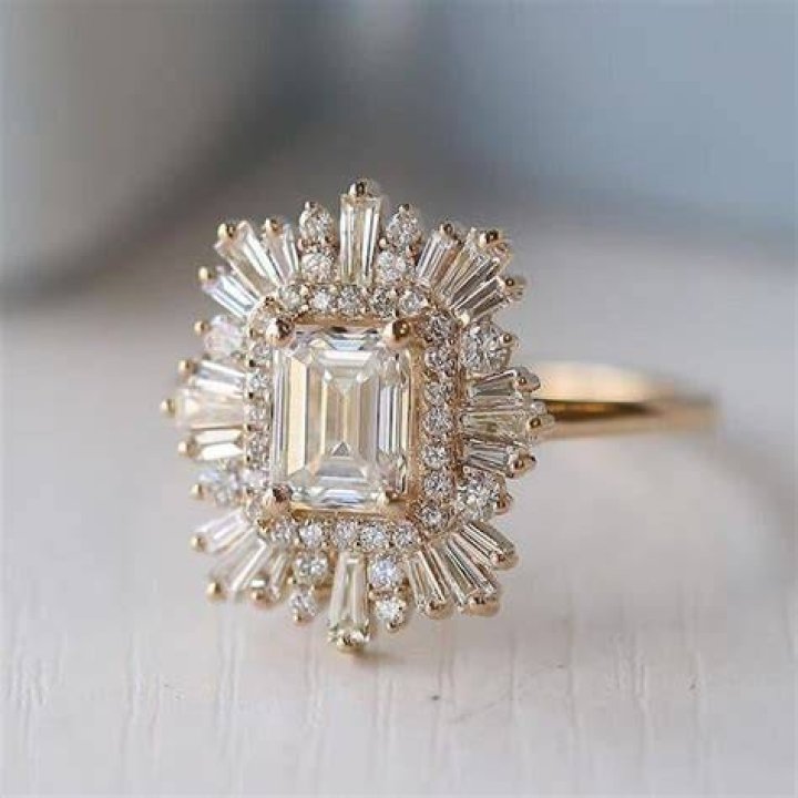 sunburst engagement ring