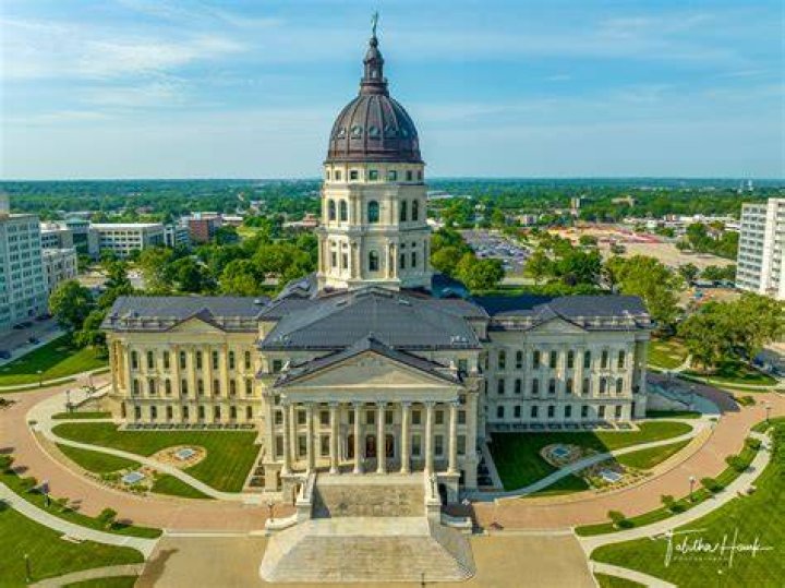 The Kansas state capitol is seen on April 23, 2020 in Topeka, Kansas.
