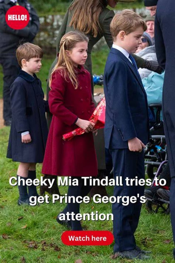 Watch cheeky Mia Tindall try to get Prince George's attention during family Christmas outing