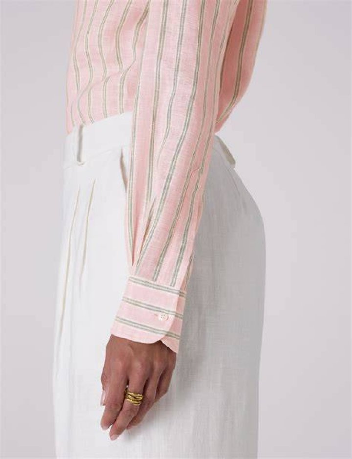 WNU - Linen Fuschia Pink Stripe