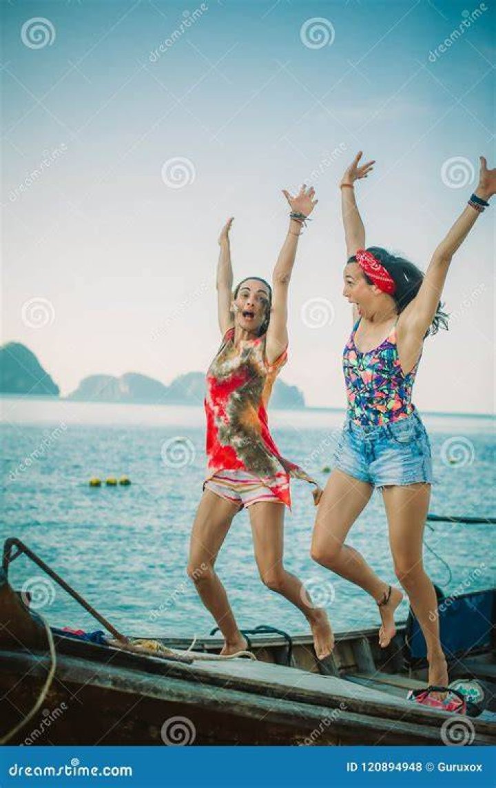 Woman laughing on a boat