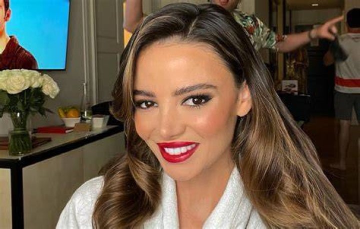 Wow: Taking to Instagram, Keleigh, 28, looked incredible for the photos as she showcased her incredible figure in a pink patterned bikini with a ruffled triangle top
