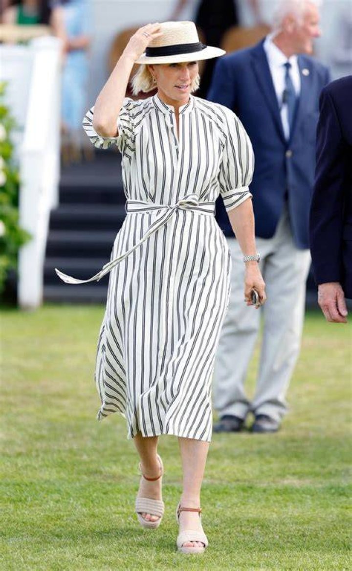 Zara Tindall in a shirt dress at Prince Charles And Camilla Parker Bowles' wedding in 2005